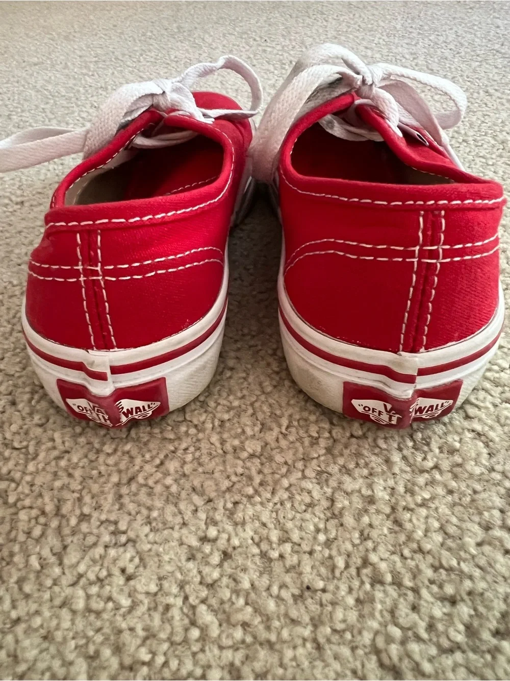 Vans Kids Authentic Canvas Sneaker in Red Size 12